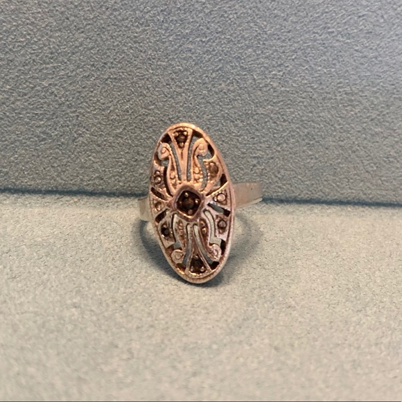 Vintage silver ring with zircons - Picture 1 of 8